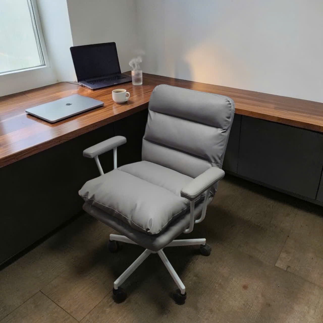 ghe van phong nho gon- ghe lam viec da pu ghi xam hien dai - ghe lam viec chan xoay (8)