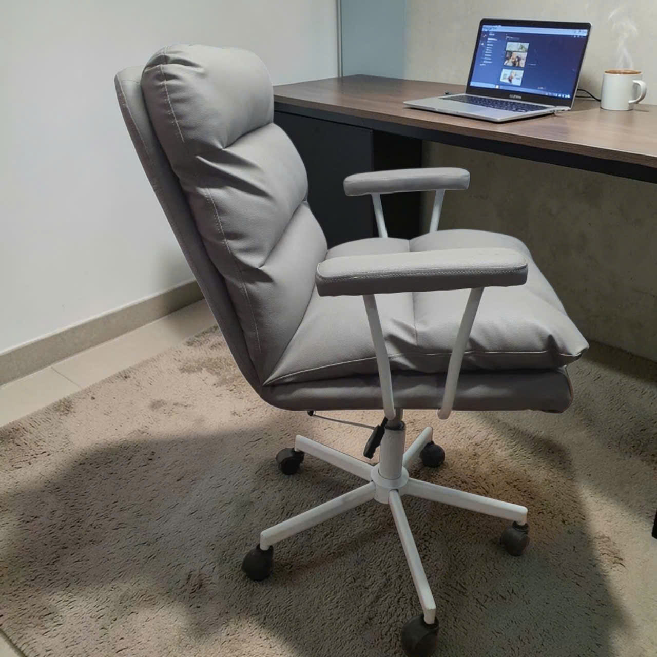 ghe van phong nho gon- ghe lam viec da pu ghi xam hien dai - ghe lam viec chan xoay (9)