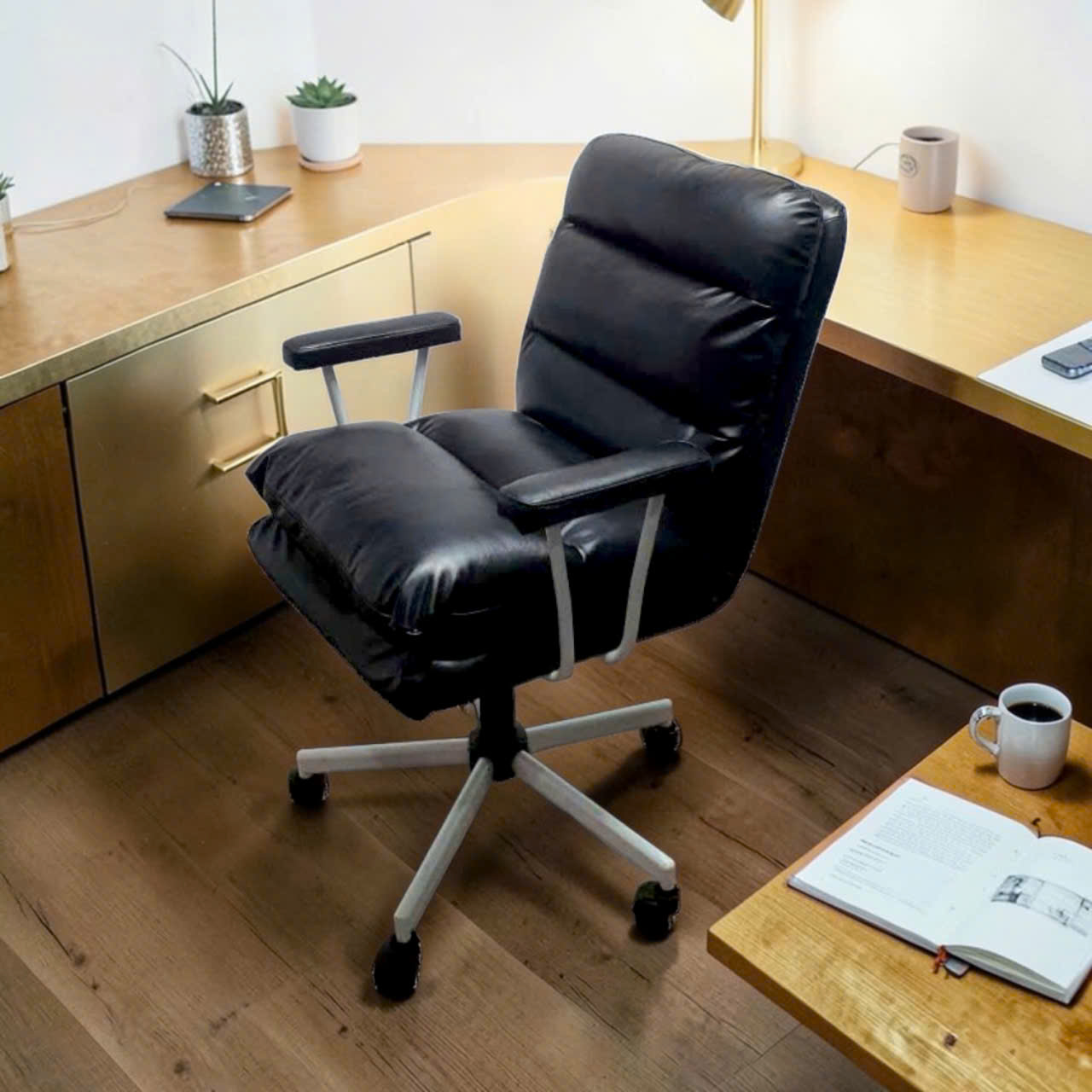 ghe van phong nho gon- ghe lam viec da pu hien dai - ghe lam viec chan xoay (10)