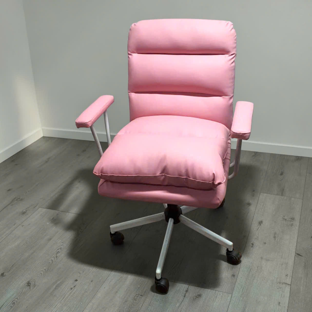 ghe van phong nho gon- ghe lam viec da pu hong hien dai - ghe lam viec chan xoay (3)